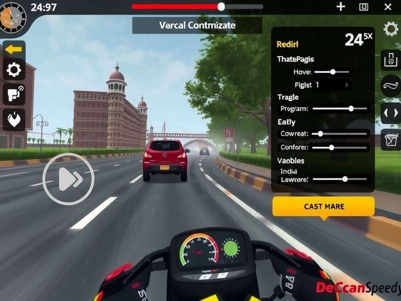 Deccan Speedy Legend gameplay screenshot showing Indian city race track